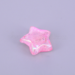 ファントムレジンビーズ  DIYアクセサリー  スター  パールピンク  25x26x11mm  穴：3.5mm&nbsp;RESI-CJC0001-75B