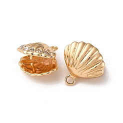 Brass Micro Pave Clear Cubic Zirconia Charms&nbsp;KK-Z112-32G