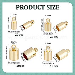 60Pcs 4 Styles Brass Cord Ends&nbsp;KK-PH0013-82