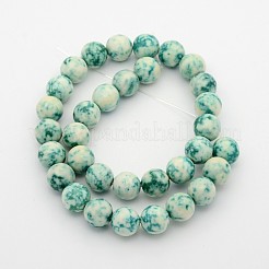 Natural Ocean White Jade Round Beads Strands&nbsp;G-F188-10mm-01