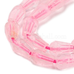 天然石ローズクォーツビーズ連売り  多面カット  ティアドロップ  5.5~8.3x4.1~4.35mm  穴：0.5mm  約58個/連  15.43~15.55インチ（39.2~39.5cm）&nbsp;G-C080-B02-01