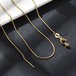 女性用304ステンレススチールスネークチェーンネックレス  ビーズネックレス作り用  ゴールドカラー  17.24インチ（43.8cm）&nbsp;NJEW-G104-01G