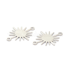 真鍮製リンクコネクター  ニッケルフリー  長持ちメッキ  太陽  プラチナメッキ  18x13.5x0.5mm  穴：1.2mm&nbsp;KK-K250-19P