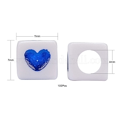 Opaque White Acrylic European Beads&nbsp;OPDL-FS0001-02C
