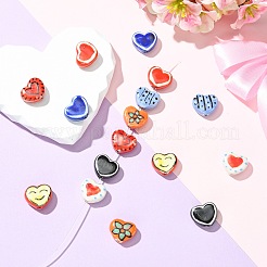 16Pcs 8 Colors Handmade Porcelain Beads&nbsp;PORC-CJ0001-43