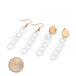 Chunky Acrylic Curb Chain Long Drop Earrings&nbsp;EJEW-JE04772-03