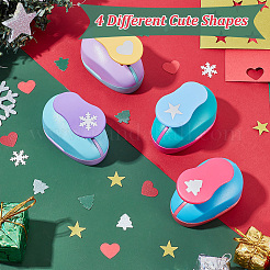 4Pcs 4 Colors Plastic Craft Punch for Scrapbooking & Paper Crafts&nbsp;TOOL-FG0001-11