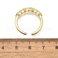 Brass Micro Pave Cubic Zirconia Cuff Rings for Women&nbsp;RJEW-H247-31G