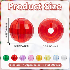 800Pcs 8 Colors Transparent Acrylic Beads&nbsp;TACR-GO0001-03