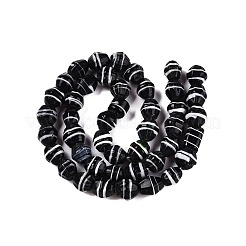 手作りのネパールランプワークビーズ  ナゲット  ブラック  11.5~17x12~16x10.5~15mm  穴：1.6~3.5mm  約44個/連  25インチ（63.5cm）&nbsp;LAMP-N024-12