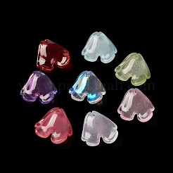 塗装ガラスペンダントスプレー  ペタリンチャーム  ミックスカラー  14x15x3.5mm  穴：1.2mm&nbsp;GLAA-D006-07
