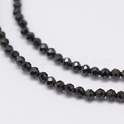 天然石ブラックスピネルビーズ連売り  ラウンド  多面カット  2mm  穴：0.5mm  約197個/連  15インチ&nbsp;G-E351-01