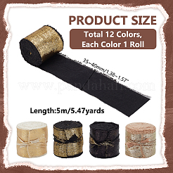 4 Roll 4 Colors 5M Hot Stamping Velvet Frayed Ribbon&nbsp;OCOR-PH0004-18