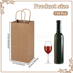 Rectangle Kraft Paper Gift Bags with Handles&nbsp;ABAG-WH0048-85
