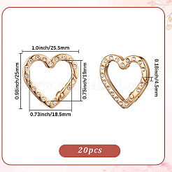 20Pcs Zinc Alloy Rhinestone Spring Gate Rings&nbsp;FIND-SP0004-36LG