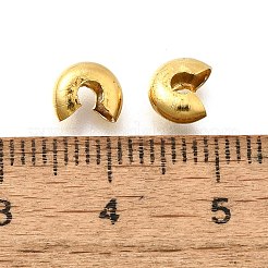 304ステンレススチール製クリンプビーズカバー  18KGP本金メッキ  6.5x5.5x3.5mm&nbsp;STAS-P239-34G-05