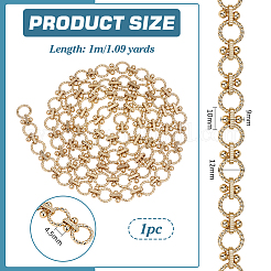 Zinc Alloy Textured Round Ring Link Bag Chains&nbsp;DIY-PH0036-44