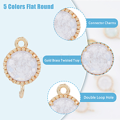 10Pcs 5 Colors Brass Pave Cubic Zirconia Connector Charms&nbsp;KK-DC0002-65