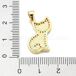 Brass Micro Pave Clear Cubic Zirconia Pendants&nbsp;KK-A221-12G