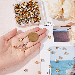 200個2色のプラスチックビーズキャップペンダントベイル  グローブバブルカバーペンダント用  プラチナ＆ライトゴールド  7x8mm  穴：2mm  100個/カラー&nbsp;KY-HY0001-04