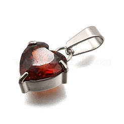 304 Stainless Steel Micro Pave Cubic Zirconia Pendants&nbsp;STAS-B086-13P-01