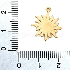 304ステンレスペンダント  イオンプレーティング（ip）  洗練された  太陽のチャーム  18KGP本金メッキ  19x16x2mm  穴：1mm&nbsp;SA-CBABF3F-10G