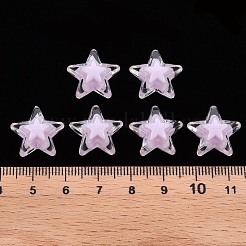 透明なアクリルビーズ  二層ビーズ  スター  プラム  15.5x16x9.5mm  穴：3mm  約569個/500g&nbsp;TACR-S152-11A-09