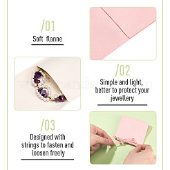 15Pcs 3 Colors Square Fiber Cloth Jewelry Pouches&nbsp;ABAG-TA0002-24