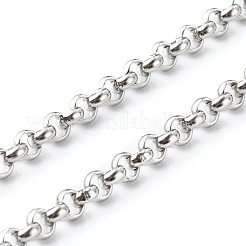 変色しにくい304ステンレススチールのローロチェーンネックレス  ステンレス鋼色  18.11インチ（460mm）&nbsp;NJEW-JN03568-01