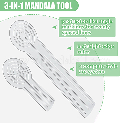 4Pcs 2 Styles Acrylic Mantra Painting Rulers&nbsp;TOOL-DC0001-31