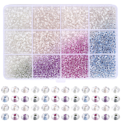 2000Pcs 4 Colors UV Reactive Transparent Glass Seed Beads&nbsp;SEED-PA0001-24