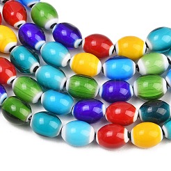 Handmade Millefiori Glass Beads&nbsp;LAMP-T027-01A