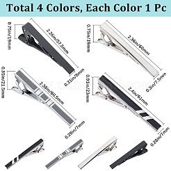 真鍮製ネクタイピン 4種類 4個  エナメル  長方形  ミックスカラー  57.5~61z7~8x19~23mm  1個/スタイル&nbsp;KK-GF0001-18