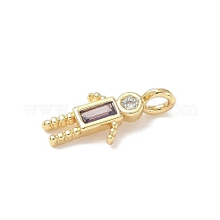 Brass Micro Pave Cubic Zirconia Pendants&nbsp;ZIRC-I356-17G-A02