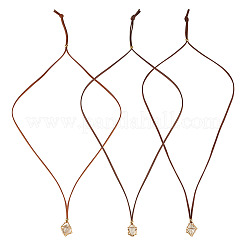 3Pcs Faux Suede Macrame Pouch  Pendant Necklaces&nbsp;NJEW-TAC0051-01