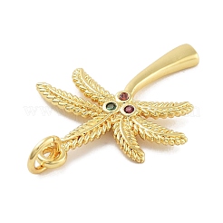 Rack Plating Brass Micro Pave Cubic Zirconia Pendants&nbsp;KK-Z071-53G