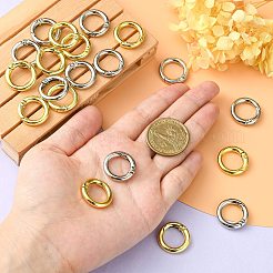 20Pcs 2 Colors Rack Plating Alloy Spring Ring Clasps&nbsp;PALLOY-CJ0002-40