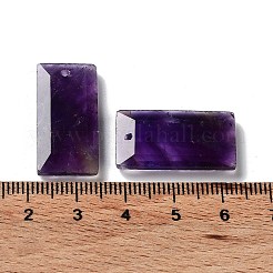 天然石アメジストペンダント  ファセット長方形チャーム  25x13x4~4.5mm  穴：1mm&nbsp;LS-G-G063-01B