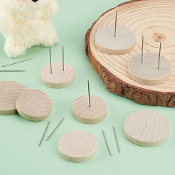 12Pcs 4 Styles Flat Round Wooden Doll Stands Display Holder&nbsp;DIY-GA0007-28