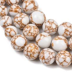 Synthetic Gold Line Turquoise Graduated Beads Strands&nbsp;GG-CBA2AE1-A03-A