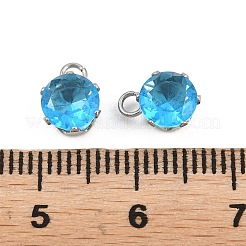 304 Stainless Steel Micro Pave Cubic Zirconia Pendants&nbsp;STAS-H240-57P-10