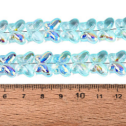 Baking Paint Electroplate Transparent Glass Beads Strands&nbsp;EGLA-Q136-03A-06