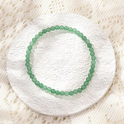 天然の緑のアベンチュリンビーズのストレッチブレスレット  ラウンド  ビーズ：4~5mm  内径：2-1/4インチ（5.65cm）&nbsp;BJEW-D446-A-34
