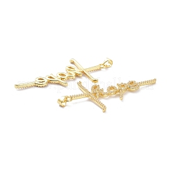 Brass Micro Pave Clear Cubic Zirconia Pendants&nbsp;KK-D004-25G