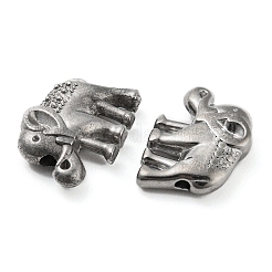 変色しない316ステンレススチールビーズ  象  ステンレス鋼色  12x17x4mm  穴：1.5mm&nbsp;X-STAS-B047-15P