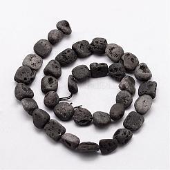 電気メッキ天然のクォーツビーズ連売り  ナゲット  グレー  10~13x10~12x6~10mm  穴：1mm  約35~36個/連  14.96インチ&nbsp;G-K109-03-F