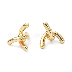 真鍮ビーズ  カドミウムフリー＆ニッケルフリー＆鉛フリー  ツイストノット  18KGP本金メッキ  15x15x11mm  穴：0.6mm&nbsp;KK-B072-45G