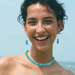 1 Strand Synthetic Turquoise Dyed Beads Strands&nbsp;G-FH0002-59D