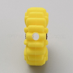 デイジー食品グレードの環境に優しいシリコーン焦点ビーズ  きいろ  19x7.5mm  穴：2.5mm&nbsp;LS-SIL-CJC0002-01F