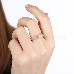 完璧なデザインの女性用ステンレススチールリング  ローズゴールド  usサイズ7（17.3mm）&nbsp;RJEW-BB15720-7RG